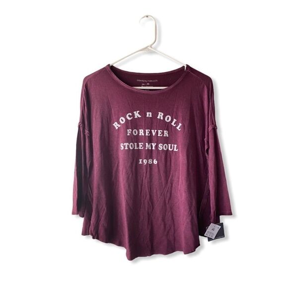 Rock N Roll Forever Stole My Soul 1986 Graphic T 3;4 sleeve nwt - Picture 3 of 6
